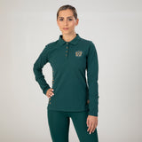 Shires Aubrion Ladies Team Long Sleeve Polo #colour_green