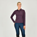 Dublin Ladies Thelma Thermal Long Sleeve Riding Polo #colour_plum-perfect