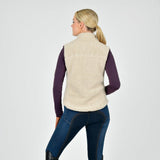 Dublin Ladies Thea Teddy Vest #colour_natural-fur-plum-perfect-trim