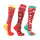 Hy Equestrian Christmas Cross Stitch Socks Pack of 3 #colour_red-green-gold