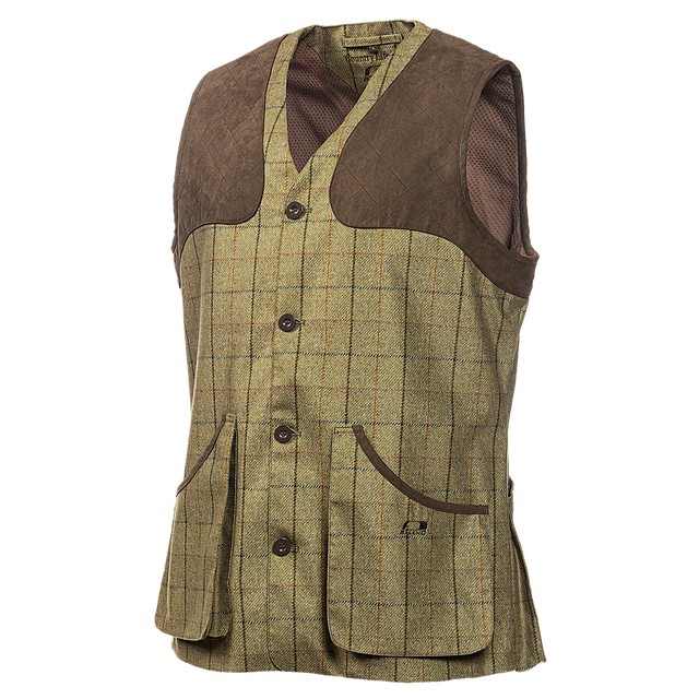 Baleno Milton Mens Tweed Shooting Vest #colour_check-khaki