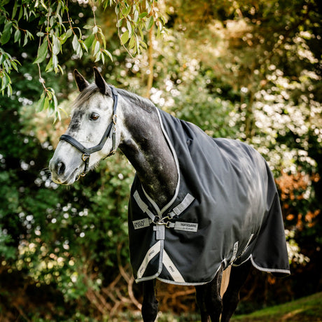 Horseware Ireland Amigo Bravo 12 Wug 400g Heavy Turnout Rug #colour_black-titanium-grey-silver