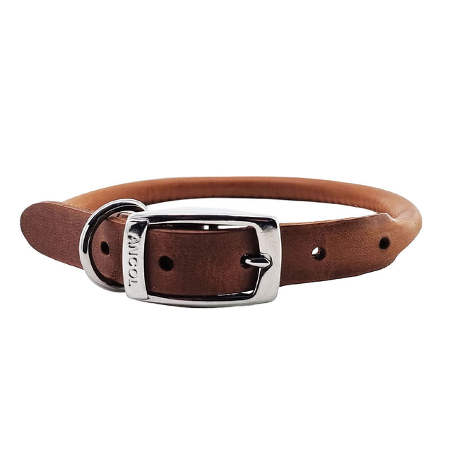 Ancol Heritage Latigo Round Leather Collar #colour_chestnut