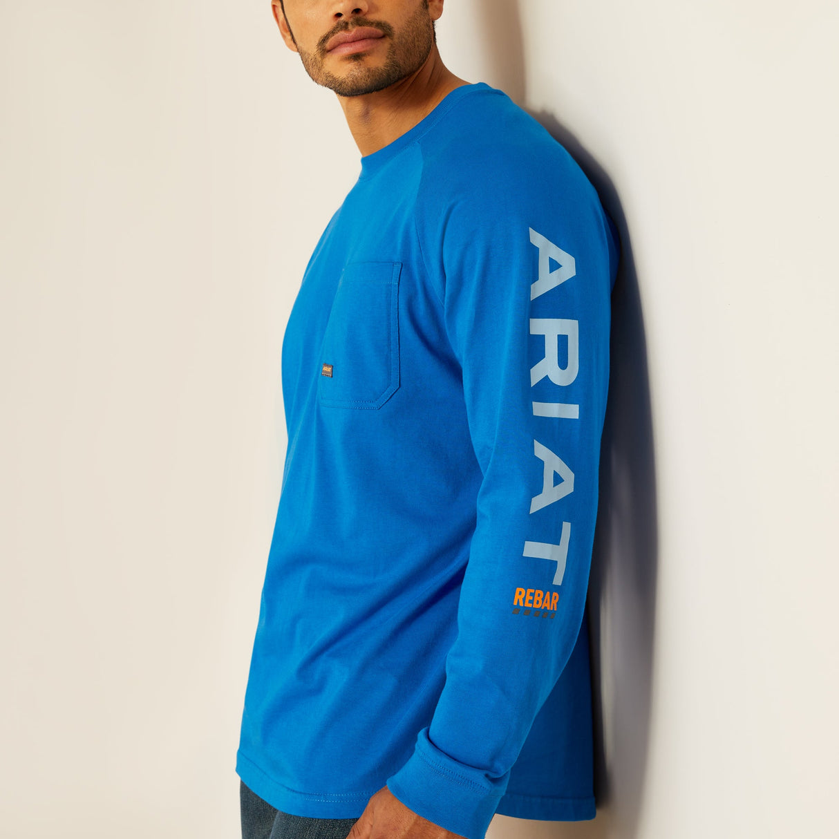 Ariat Men's Rebar Cotton Strong Graphic Long Sleeves T-Shirt #colour_blue