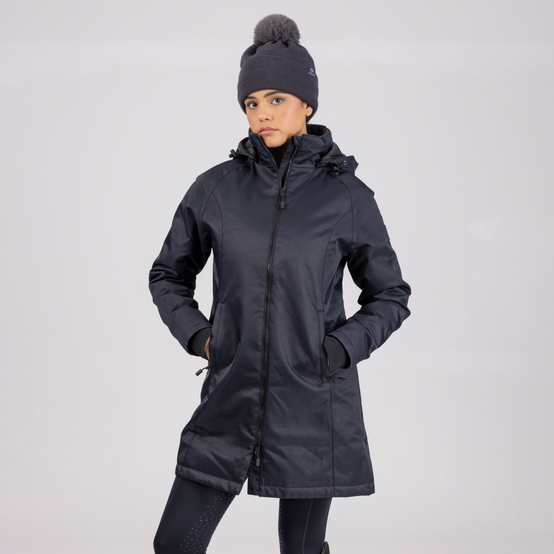 Shires Aubrion Ladies Halcyon Waterproof Coat #colour_charcoal