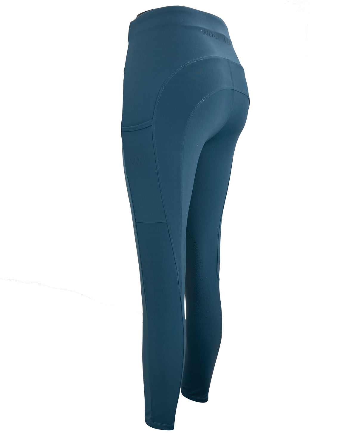 Woof Wear Ladies Knee Patch Riding Tights #colour_petrol-blue