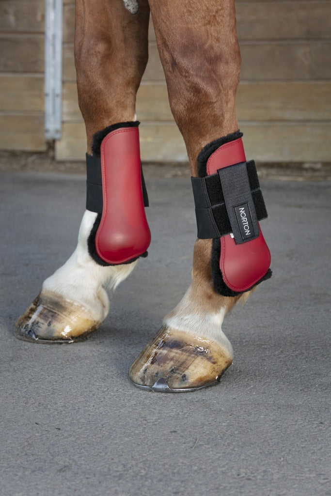 Norton Fleece Tendon Boots #colour_red