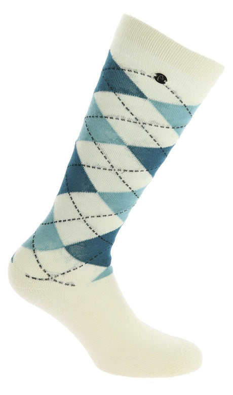 Equitheme Argyle Socks #colour_blue-beige