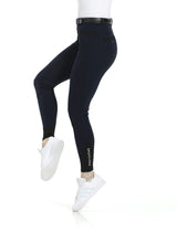 Equitheme Ladies Safir Silicone Full Seat Breeches #colour_black-blue