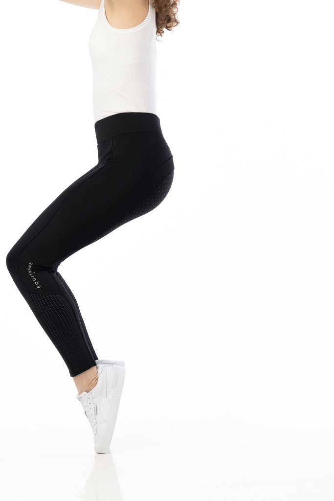 Equitheme Ladies Brigitte Silicone Seat Pull-On Breeches #colour_black