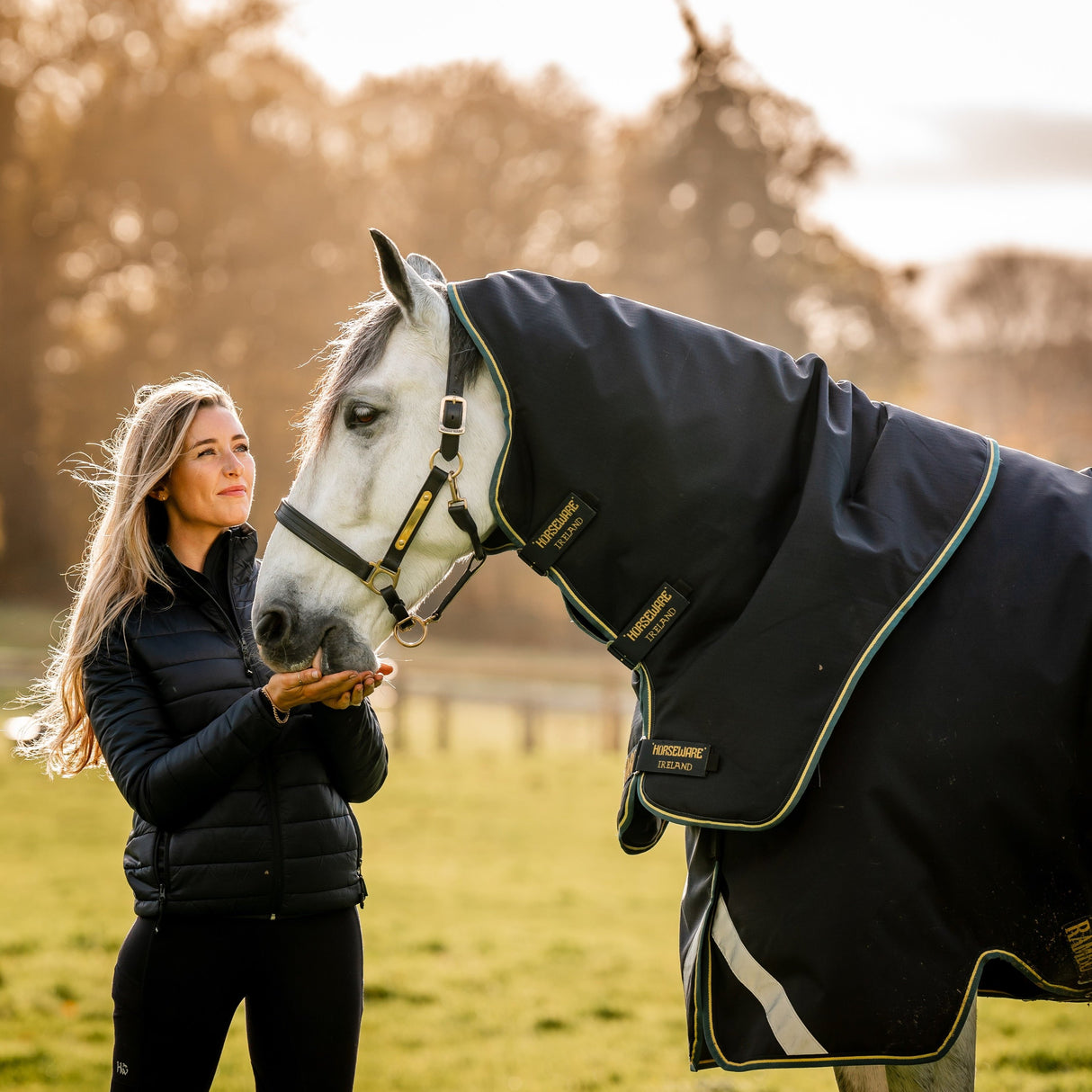 Horseware Ireland Rambo Duo Force 2.0 #colour_navy-teal-yellow-navy