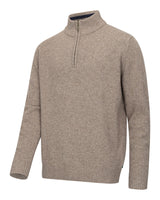 Hoggs of Fife Lothian II 1/4 Zip Pullover #colour_oatmeal-marl