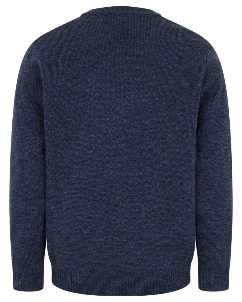 Hoggs of Fife Melrose II V-Neck Pullover #colour_storm-blue-marl