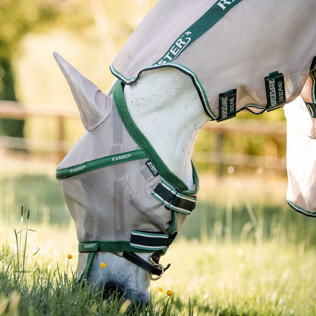 Horseware Ireland Rambo Flymask Plus #colour_oatmeal-green