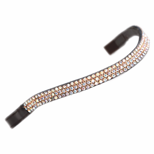 Shires Velociti GARA Wide Diamante Browband #colour_peach-havana