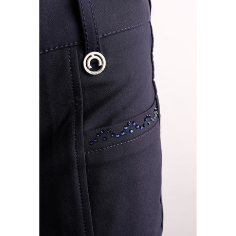 Pantalon d'équitation ajustable aux genoux Montar Junior Crystal Yati bleu marine