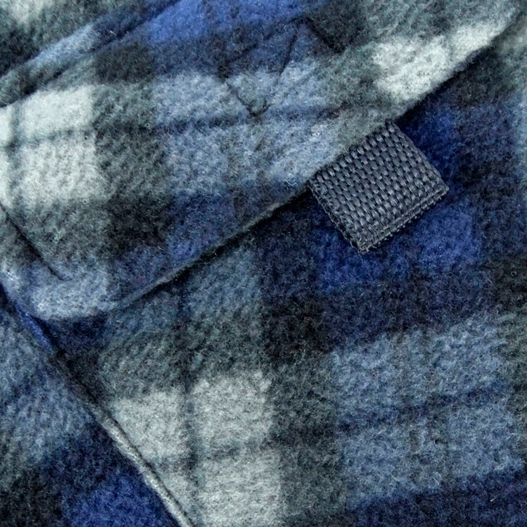 Hoggs of Fife Caithness Men's Polar Fleece Workshirt #colour_navy-grey-check
