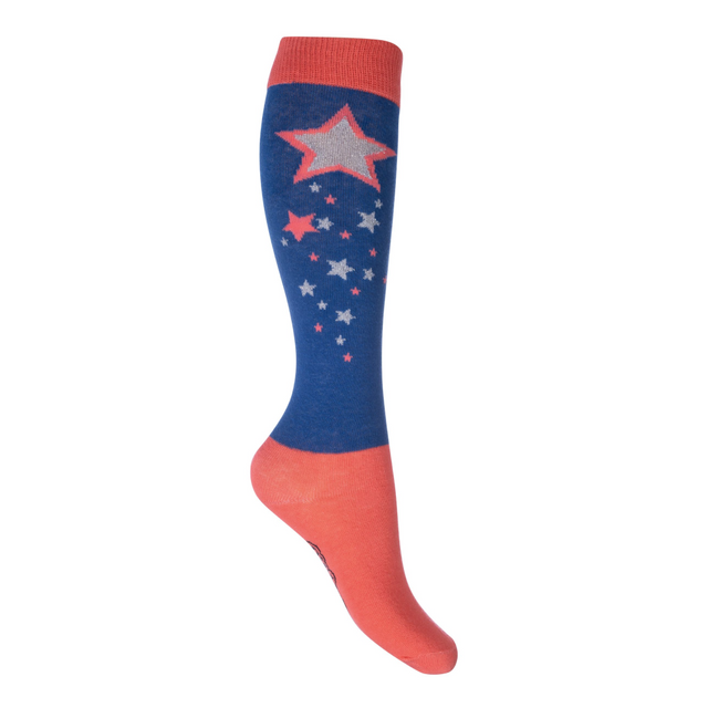 HKM Bibi & Tina Stars Riding Socks #colour_coral