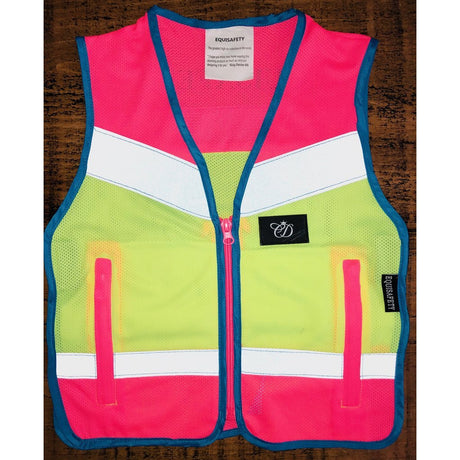 Equisafety Charlotte Dujardin Multi Mesh Childs Waistcoat
#Colour_pink-yellow