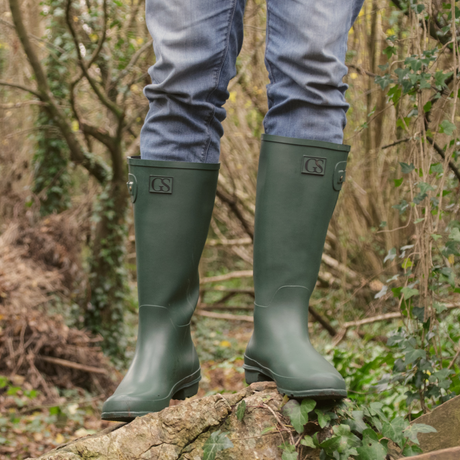 GS Equestrian Mens Green Hexworthy Wellington Boots#colour_green