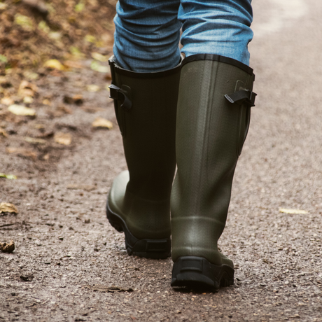 GS Equestrian Mens Belstone Jersey Wellington Boots#colour_green