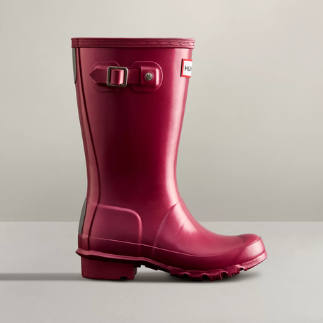 Hunter Kids Original Nebula Hayes Burgundy Wellington Boots #colour_hayes-burgundy