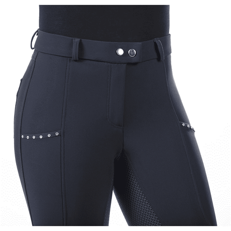 HKM Monaco Silicone Full Seat Winter Riding Breeches #colour_deep-blue